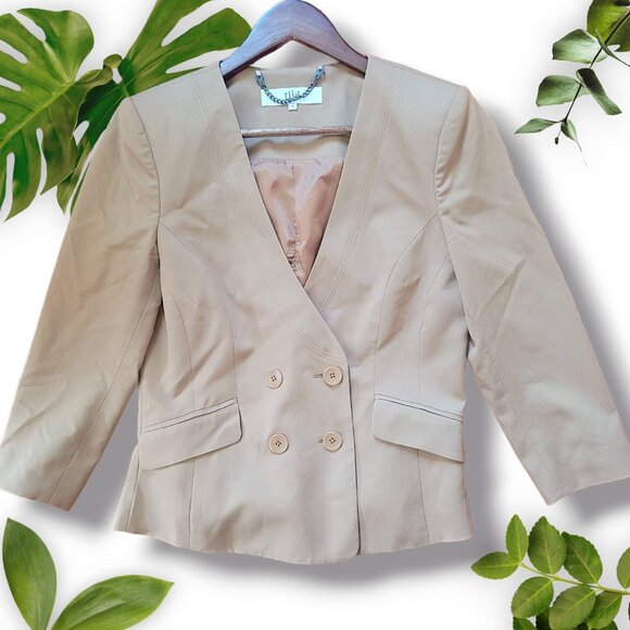 Tibi Wool Tan Blazer, XS-S - Picture 1 of 13